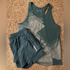 Under Armour Teal Athletic Shorts & Top, Both are size Large